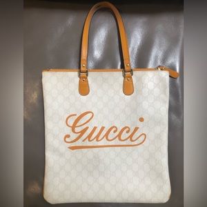 Gucci Tote- White/Tan